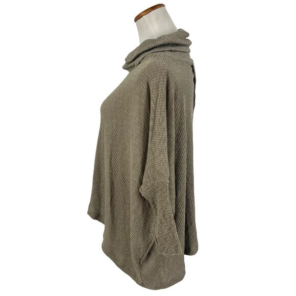 NWT Free People x FP Beach Taupe Cocoon Cowl Neck Dolman Sleeve Knit Poncho Swea - Picture 8 of 16